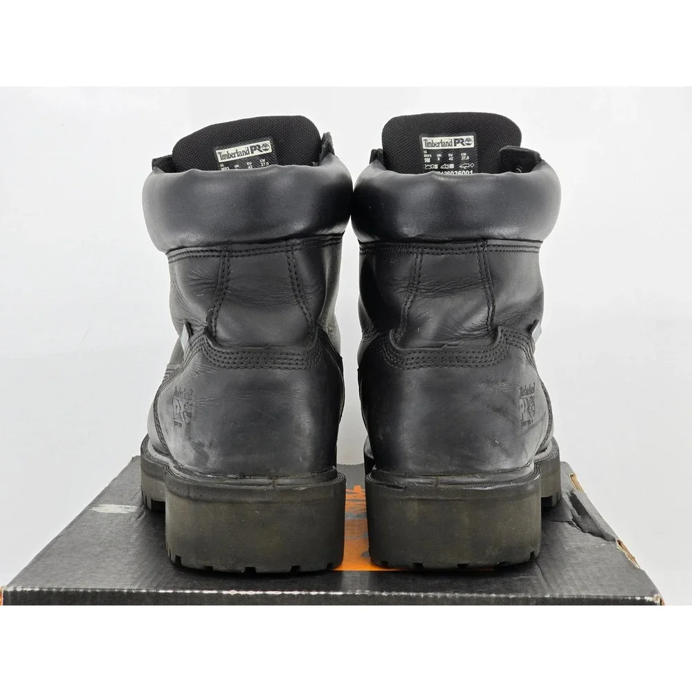 Timberland PRO Direct Attach Work Boots Mens 9 Black Leather Soft Toe -Good